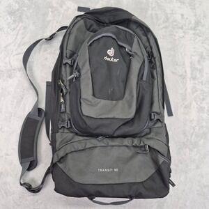 Deuter Transit 50 Travel Backpack with Detachable Daypack Black Grey 50L Travel